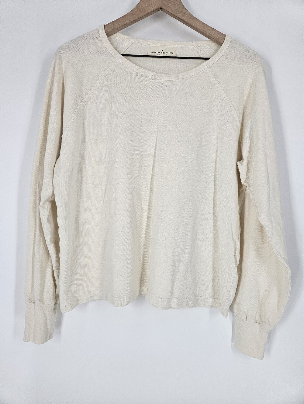 Imogene + Willie Cream Long Sleeve Raglan T-shirt In Vintage White